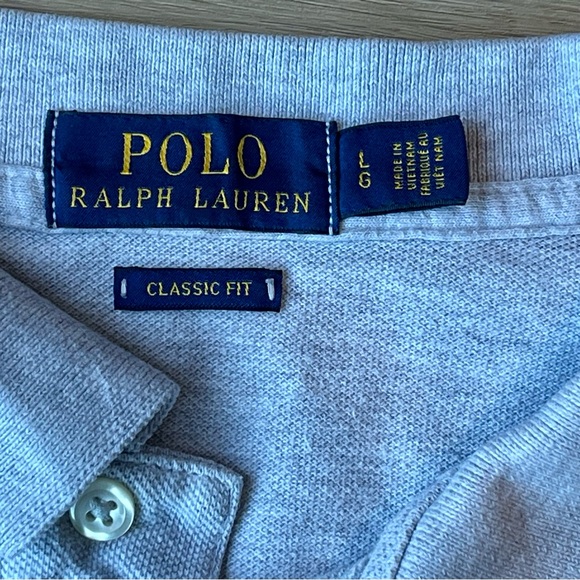 Men's Polo Ralph Lauren Classic Fit Short Sleeve Polo Shirt Gray Size L - Picture 3 of 9